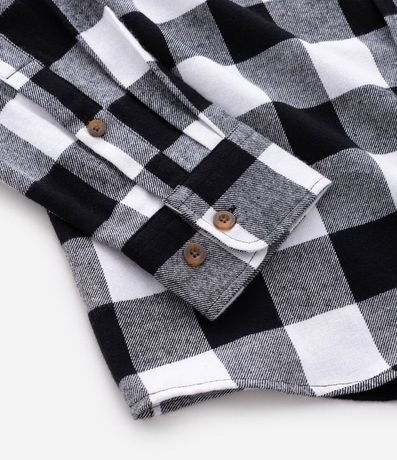 Camisa Regular en Franela de Cuadros y Manga Larga 7