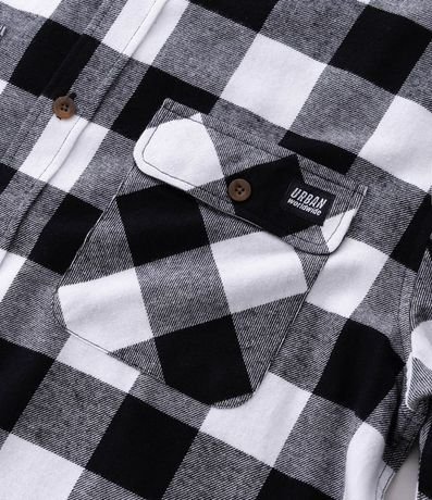 Camisa Regular en Franela de Cuadros y Manga Larga 9
