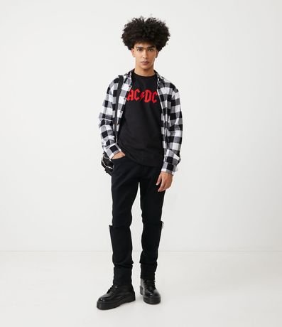 Camisa Regular en Franela de Cuadros y Manga Larga 2