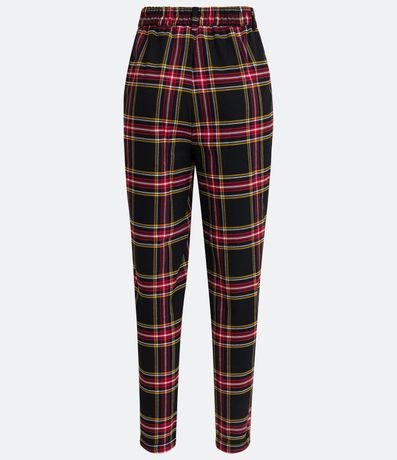 Pantalón Carrot con Trabilla en la Cintura y Estampa de Cuadros 6