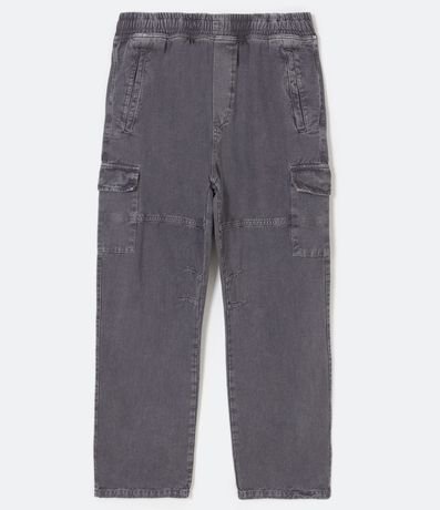 Pantalón Cargo en Sarga con Cintura Elástica 7