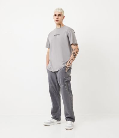 Pantalón Cargo en Sarga con Cintura Elástica y Bolsillos Laterales 3