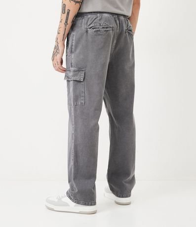 Pantalón Cargo en Sarga con Cintura Elástica 4
