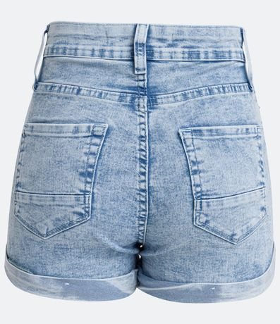 Short Hot Pants en Jeans Delavé con Barra Doblada 6