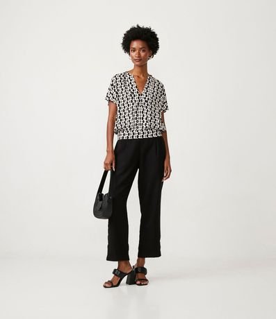 Blusa en Crepé con Estampado Geométrico 2