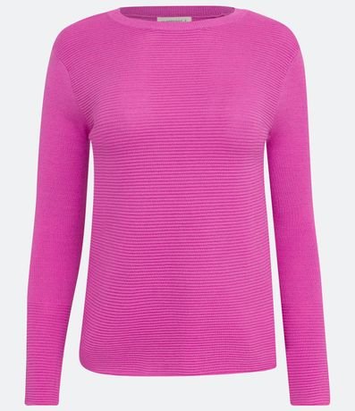 Blusa de Punto con Textura Acanalada y Manga Larga 5