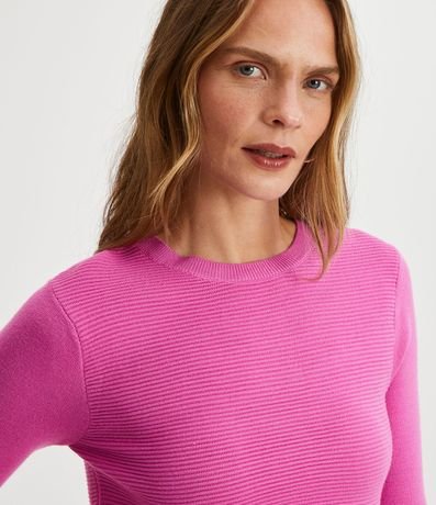 Blusa de Punto con Textura Acanalada y Manga Larga 4