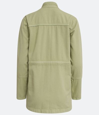 Campera Parka en Sarga con Abotonado Diferenciado en los Puños 7