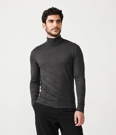 Buzo Slim Liso con Cuello Alto