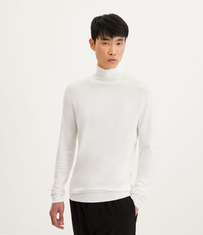 Buzo Slim Liso con Cuello Alto