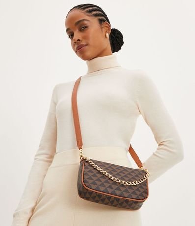 Cartera Transversal Baguette con Correa de Cadena 11