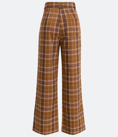 Pantalón Pantalona Sastrería con Pliegues y Estampado de Cuadros 6