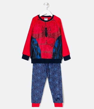 Pijama Largo Infantil en Fleece Estampado Spider-Man - Talle 2 a 10 años 1