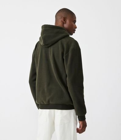 Buzo Cerrado en Fleece con Capucha y Bolsillo Canguro 5