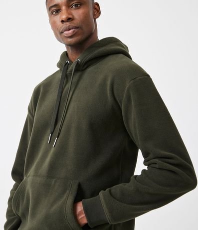 Buzo Cerrado en Fleece con Capucha y Bolsillo Canguro 7