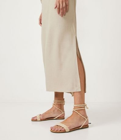 Vestido Midi en Viscolino Lazo en la Cintura y Detalles Bordados 5