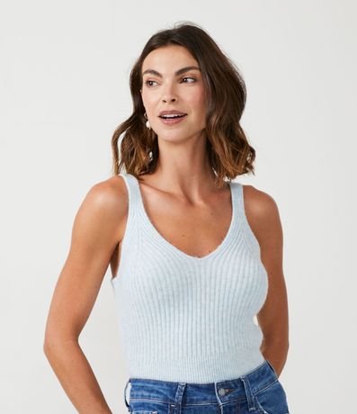 Blusa de Tirantes de Punto con Textura Acanalada