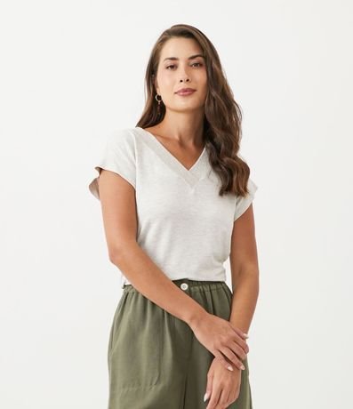 Blusa en Malla Viscosa con Cuello V 1