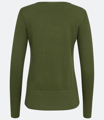 Suéter Alargado en Punto con Cuello Barco 7