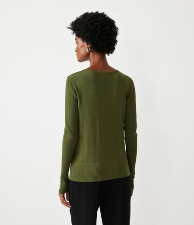 Suéter Alargado en Punto con Cuello Barco 3