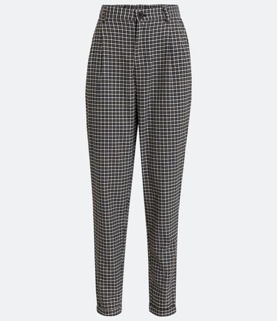 Pantalón Carrot Sastrería Cintura Alta de Cuadros 5