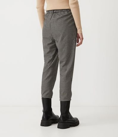 Pantalón Carrot Sastrería Cintura Alta de Cuadros 3