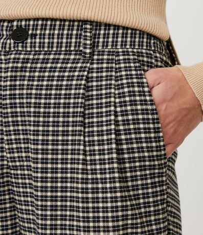 Pantalón Carrot Sastrería Cintura Alta de Cuadros 4