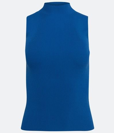 Blusa Musculosa Básica de Punto con Cuello Alto 5