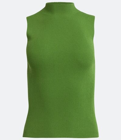 Blusa Musculosa Básica de Punto con Cuello Alto 5