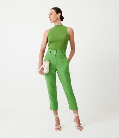 Blusa Musculosa Básica de Punto con Cuello Alto 2