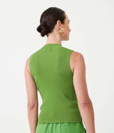 Blusa Musculosa Básica de Punto con Cuello Alto 3