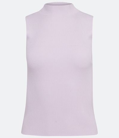Blusa Musculosa Básica de Punto con Cuello Alto 6