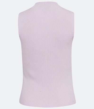 Blusa Musculosa Básica de Punto con Cuello Alto 7