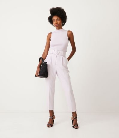 Blusa Musculosa Básica de Punto con Cuello Alto 2