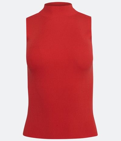 Blusa Musculosa Básica de Punto con Cuello Alto 6