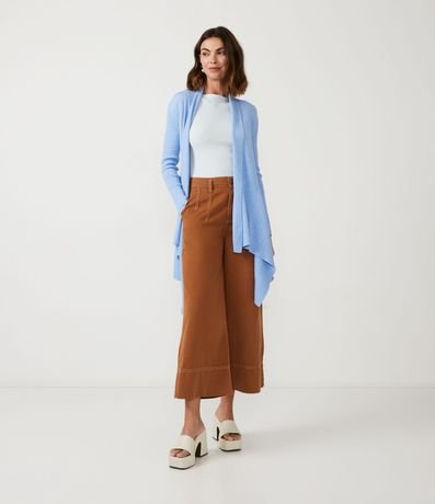 Cardigan Alargado de Punto Texturizado con Abertura Total 2