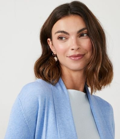 Cardigan Alargado de Punto Texturizado con Abertura Total 4