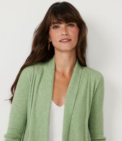 Cardigan Alargado de Punto Texturizado con Abertura Total 4