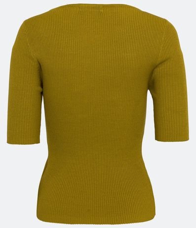 Blusa de Punto Acanalada con Cuello Barco 6