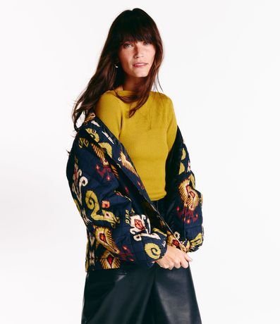 Blusa de Punto Acanalada con Cuello Barco 2