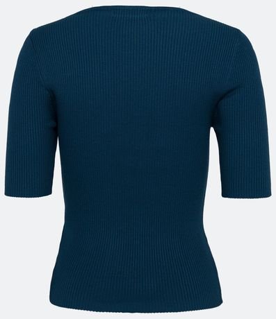 Blusa de Punto Acanalada con Cuello Barco 6
