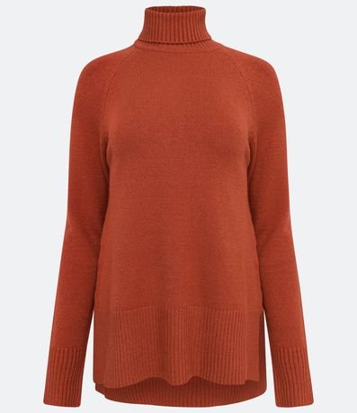 Suéter con Cuello Alto en Tejido de Punto y Detalles Aacanelados 6