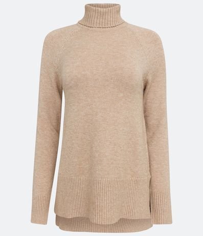 Suéter con Cuello Alto en Tejido de Punto y Detalles Aacanelados 7