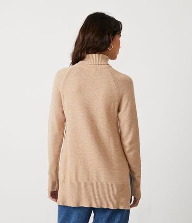 Suéter con Cuello Alto en Tejido de Punto y Detalles Aacanelados 3