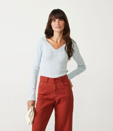 Suéter en Viscosa con Textura Geométrica 1