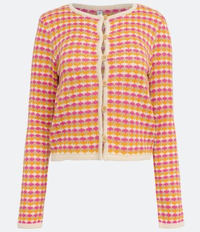 Chaqueta de Punto con Botones de Madera y Rayas Diferenciadas 5