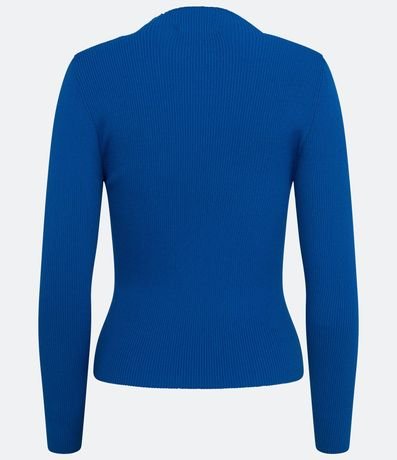 Blusa Básica en Tejido de Punto Acanalada con Cuello Alto 6