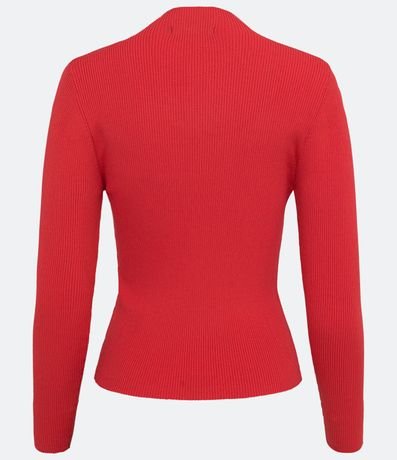 Blusa Básica en Tejido de Punto Acanalada con Cuello Alto 6