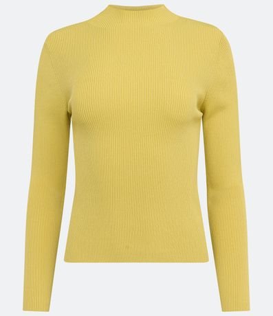 Blusa Básica en Tejido de Punto Acanalada con Cuello Alto 5