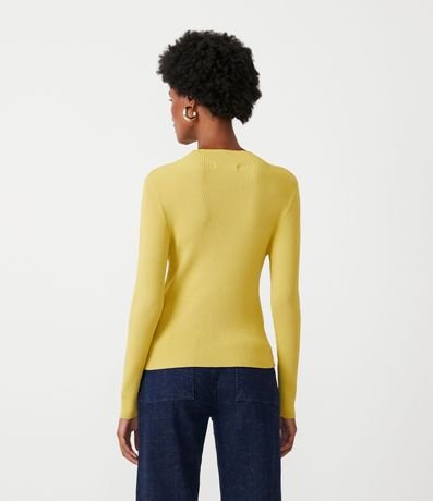 Blusa Básica en Tejido de Punto Acanalada con Cuello Alto 3